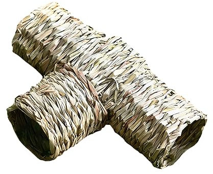 TOYANDONA Hamstertunnelspielzeug Grasgeflecht Mit Holzfarbe Natürliches Nest Versteck Für Hamster Mäuse Und Kleine Kleintiere Haustier Spielhaus Für Kleinen Lebensraum