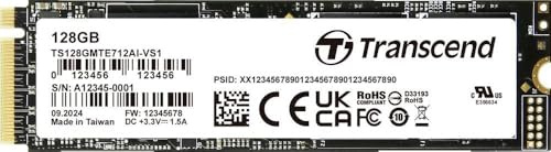 Transcend 128GB Internal M.2 PCIe SSD TS128GMTE712AI-VS1