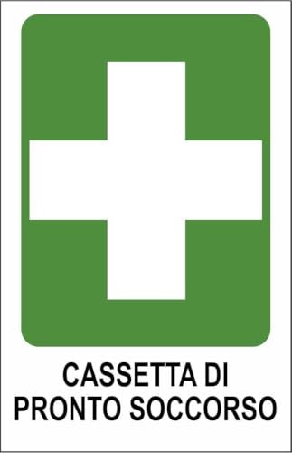 M-ITALY CARTELLO SEGNALETICO - CASSETTA DI PRONTO SOCCORSO - Adesivo Extra Resistente, Pannello in Forex, Pannello In Alluminio (Alluminio, 10x15 cm)