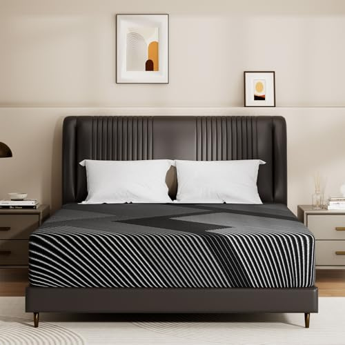 6V-Sermmoo Queen Mattress, 10 Inch Memory Foam Mattress Queen Size with Breathable Washable Removable Cover, Fiberglass Free, Pressure Relief, Medium Firm Mattresses in a Box, CertiPUR-US Certified