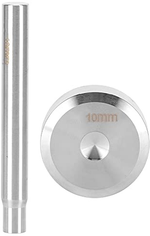 FTVOGUE Kit de Ajuste de Remaches de Doble Remacha de 10 Mm de 10 Mm Herramienta de Cuero con Varilla de Acero Inoxidable y Base para Dy Leather Craft