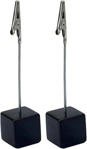 Tischkartenhalter, 2 Stück, Memo-Cliphalter, Schreibtisch-Bilderhalter, mit Krokodilverschluss, Tischnummernhalter für Bilder, Notizkarten, Papier