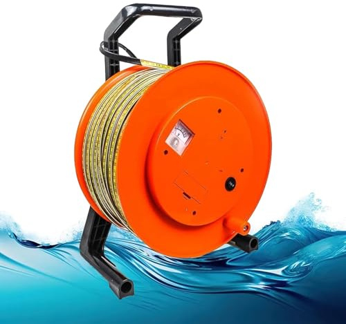 ITETONE Indicateur de Niveau d'eau 10-300 m, Mesure du Niveau d'eau avec sonde en Acier Inoxydable, Voyant Lumineux, Affichage de Pointe, indicateur électronique de Niveau d'eau de puits (30 m)