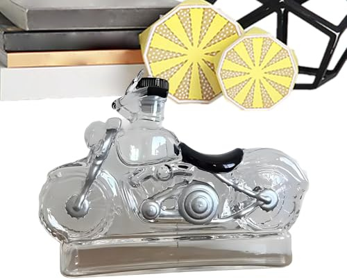 Botella De Whisky Para Motocicleta De Vidrio – Recipiente De Vidrio Con Diseño De Motocicleta | Jarra De Vino Y Decantador De Para Cóctel, Navidad, Cumpleaños, Adulto, Dispensador De Bebidas E