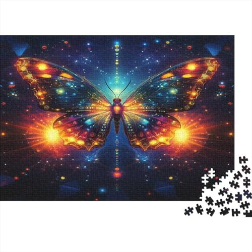 Mariposa Fantasía Puzzle de 1000 Piezas Papel para Adultos Efecto Luz Nocturna Puzzle para Toda la Familia Regalo 38x26cm/1000pcs