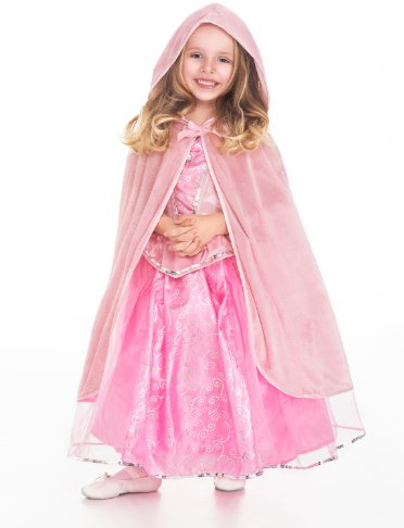 Little Adventures Traditional Pink Cloak Girls Costume - S/M (1-5 Yrs) - Machine Washable Child Pretend Play and Party Dress-up with No Glitter