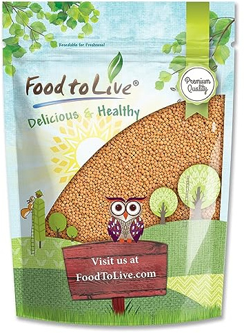 Food to Live - Yellow Mustard Seeds, 2.5 Pounds Whole Spice, Vegan, Kosher, Bulk. Spicy, Pungent Flavor. Rich in Selenium, Fiber. Perfect for Pickling, Condiments, Homemade Dips, and Marinades