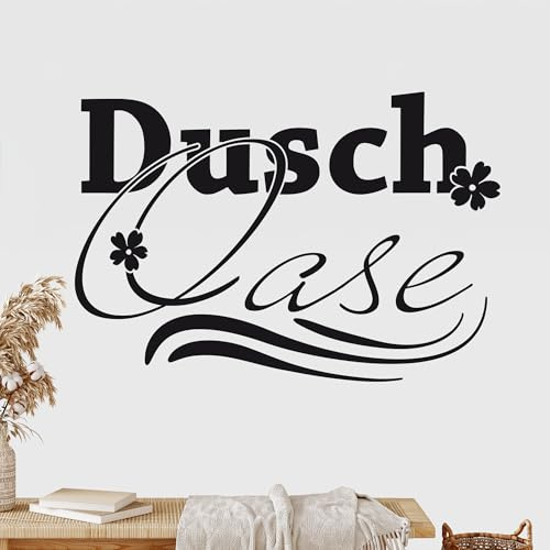 GRAZDesign Wandtattoo Bad Duschoase Blüten Deko Wand Aufkleber - 44x30cm / 073 dunkelgrau