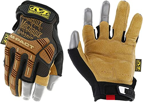 Mechanix Wear Leather M-Pact Framer Guantes, (Medium, Marrón/Negro)