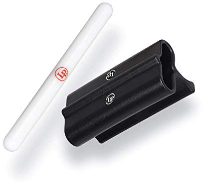 LP Latin Percussion LP560 Jam Block Hand Held, Clave Sound, Jenigor Kunststoff, schwarz/weiß, inkl. Striker