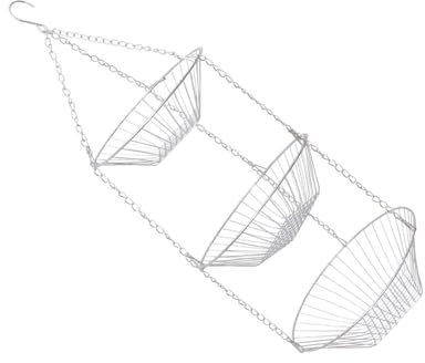 OUNONA Configuration trois fils Panier à suspendre en acier inoxydable Panier Fruits balançoire Bol Légumes Rack support de présentation