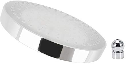Rain Shower Head, 8 inch Round LED Shower with 3 Color Temperature Controlled Lights Changing automatically Water Rainfall High-Pressure Bathroom Shower Head