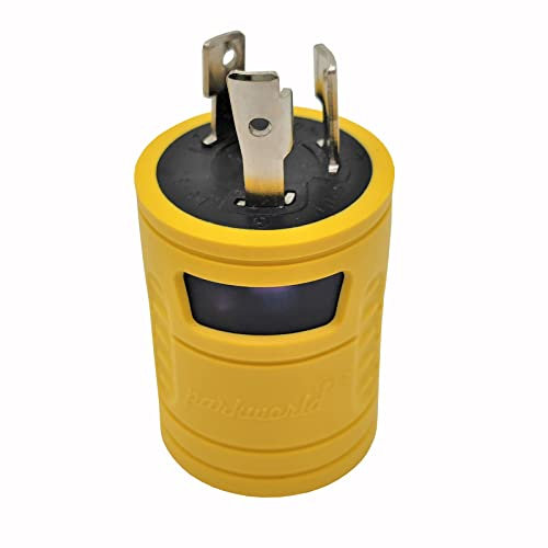 Parkworld 60707 NEMA L6-30P to L6-20R Adapter, Twist Lock L6 30A Plug to 20A Socket Adapter Deep Green