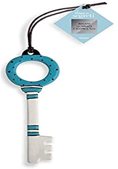 Egan Chiave Collezione Chiavi dei Segreti. Oggetto Realizzato in Ceramica di Colore Bianco e Azzurro. Dimensione: 13x4 cm. La referenza è CV16S/2MO