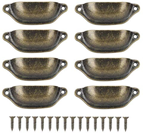 Fydun Poignée Antique, poignées en Forme de Coquille Vintage, poignées de Traction pour tiroir d'armoire de Porte de tiroir de Placard(Bronze Vert)