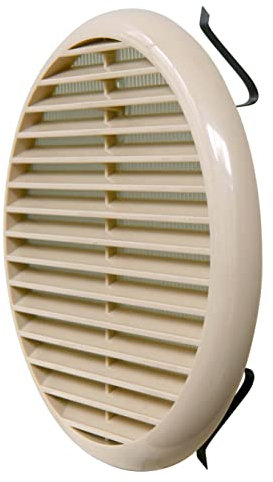 La Ventilazione TUR160S Griglia di Ventilazione in Plastica con Molle e rete, Sabbia, diametro 175 mm