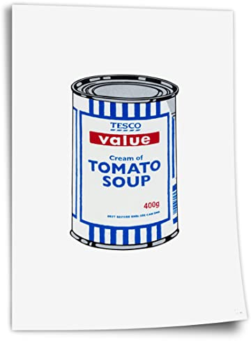 Poster Banksy Dose - Tomato Soup - Andy Warhol Pop-Art Modern Street-Art Marketing - Moderner Kunstdruck Klein bis Groß XXL Kunstdruck ohne Rahmen, Wandbild - A4, A3, A2, A1, A0, XXL - Wohnzimmer, ..
