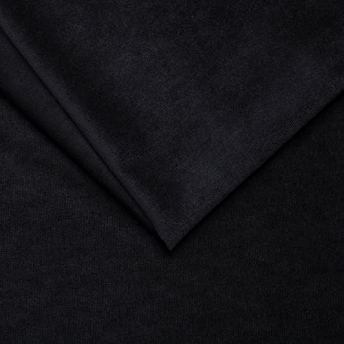 PINaPIN Möbelstoff Velour Polstermaterial Polstermöbel Polyesterstoff Polyester Stoffe meterware zum Freizeit-Sets, Möbelbezüge, Möbelpolsterei, Sessel, Zubehöre 100 x 145 cm (SCHWARZ)