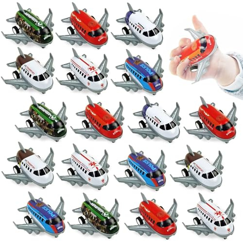 Vileafy 18 Toy Airplanes, Mini Pull Back Toys for Kids 3-5 Years Old Plane Party Favors, Treasure Box Prizes, Goodie Bag Stuffers, Small Toddler Airplane Toys for Classroom or Birthday