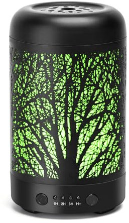 Aigostar Diffusore di oli essenziali, diffusore ad ultrasuoni da 100 ml, umidificatore d'aria e diffusore di aromi, USB ad ultrasuoni