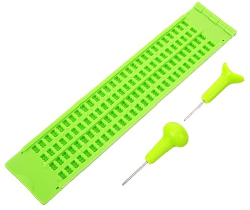 JECOMPRIS 1 Satz Braille-tablet Braille-schreibstift Braille-stift-slate-kit Braille-griffbrett Braille-lerngerät Braille-zubehör Braille-prägeplatte Blindenschrifttafeln Ausrüstung Plastik