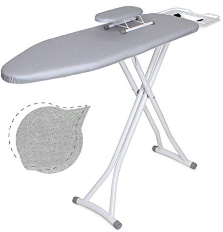 ASHILD Herramienta de Limpieza Tabla de Planchar con patrón Impreso, Estante de Planchado Ajustable de Metal Estante de Almacenamiento para Apartamentos pequeños Mesa de Planchado para Habitaciones