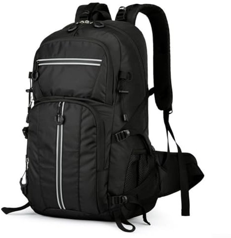 Multifunktionaler wasserdichter lässiger Camping-Trekkingrucksack, 50 l Outdoor-Rucksack, leichter Trekkingrucksack für wasserdichte Reisetasche (schwarz)