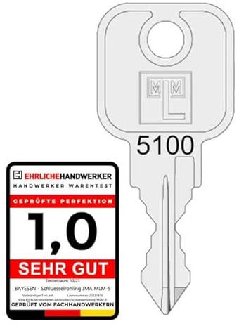 bayesen Ersatzschlüssel passend für MLM EuroLocks BISLEY L&F - Schließung 5001 bis 5100 - für Hebelzylinder, Möbelschlösser und Schrankschlösser - Nachschlüssel & Zusatzschlüssel nach Code [5041]