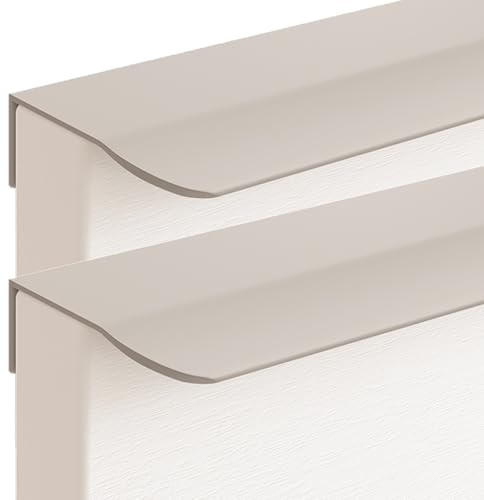 JIALUO0318 Versteckter Griffe Aluminiumlegierung Türgriff Möbelgriffe Unsichtbare Knöpfe Schrankgriffe Schubladengriff Küchengriffe 2 Stück (Kaschmirgrau,Length 300mm)