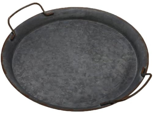 Danlai Metall-Eisen-tablett, Rund, Dekoratives Serviertablett, Schmuck-Organizer, Kerzenteller-tablett, Garten-Restaurant-serviertablett Griffen