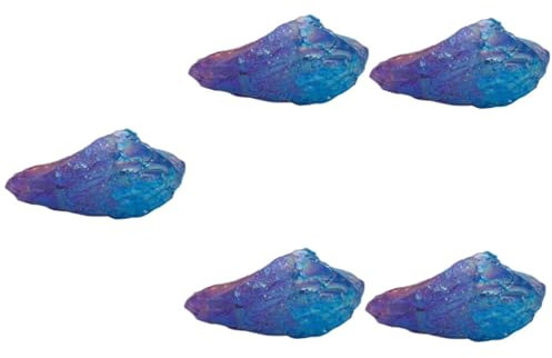 GARVALON 5stücke Natürlicher Blauer Kristallstein Dekorationsartikel Handgefertigtes Kunstwerk Für Meditation Home Decor Und Bürogestaltung Vielseitig Einsetzbar Als Sammlerstück
