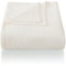 CHUFFED Coperta in 100% cotone, 150 x 200 cm, morbida e traspirante, motivo a nido d'ape, coperta leggera come coperta per divano, coperta per soggiorno, divano, bianco