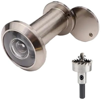 Door Viewer,Super-Wide Angle Door Viewer Easy Install Scratch-Resistant Enhanced Privacy Cover Solid 200 Degree Peephole with Drill Bit Spy Hole for Front Door for Home,Office,Hotel,and Front Doors