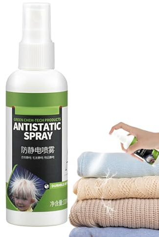 Anti-Static Spray for Clothes, Anti-Static Spray for Clothes, Static Adhesive Spray 100 ml, Portable Fabric Spray in Travel Size for Hair, Clothes, Fabrics, Bedding, Blankets, Rugs
