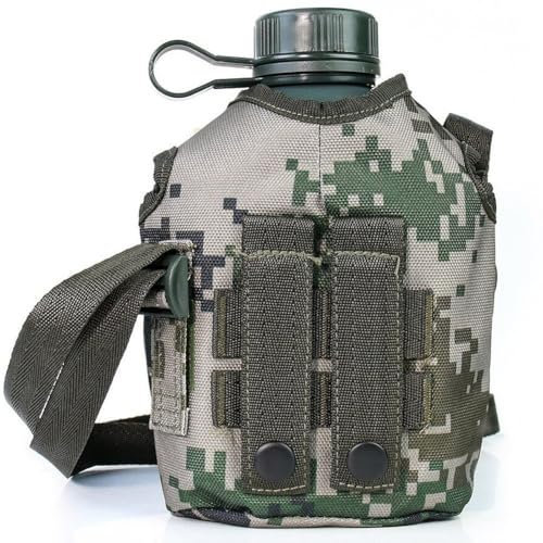 Abbdbd Borraccia per Mensa Militare, Fondina per Cintura in Nylon Rinforzato per Borraccia in Alluminio, capacità 1l Bottiglie d'Acqua Portatili con Tracolla