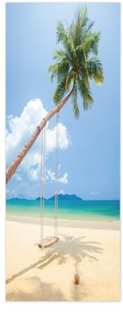 3d Türtapete Selbstklebend Strand Meer Türposter Fototapete, Schlafzimmer Wohnzimmertür Aufzug Tür Aufkleber B77 x H200cm