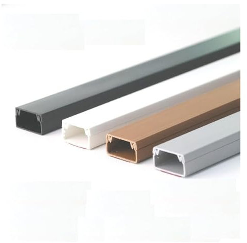 Cable Trunking,PVC Square Cable Trunking, Hide Wires Self Adhesive Cable Tidy, Cable Management for Home Office, 1M(Brown,39x19mm)