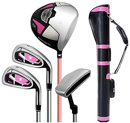 Golfklubbset för damer, golfklubbset för kvinnor, komplett högerhänt golfklubbset, golfklubbset med golfklubbor och stativväska för kvinnor och nybörjare.