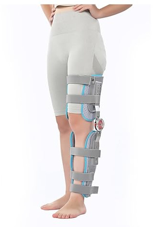 AVMLWEPA Knee brace for men immobilizer unloader hypershell exoskeleton leg locking brace for Torn Acl, Meniscus Tear, Pcl, Surgery Recovery,Angle Adjustment for Man and Women(Medium)