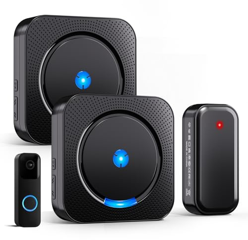 Besimlive Funksignal Weiterleitung Set,Türklingel Erweiterung Weiterleitung Funk for Blink Türklingel Weiterleitung- 1 Funkkonverter & 2 Steckdose Empfänger für Türklingel Kabelgebunden
