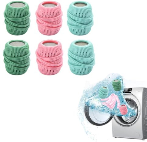 6Pack Laundry Balls for Washer,Fabric Softener Dispenser,Washing Machine Laundry Ball,Reduce Tangle and Make Clothes Fluffy
