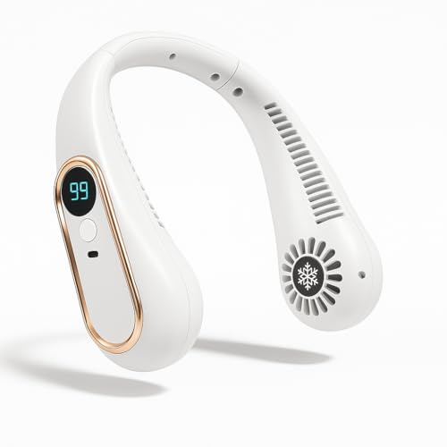 Davaco Ventilador de Cuello Sin Aspas 7000 mAh LED 5 Velocidades