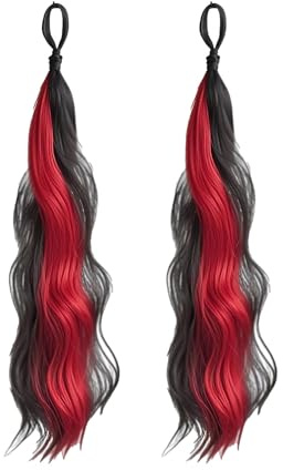 Joytey Hair Extensions Colors Ponytail Extensions Wave Braided 22 IN Synthetic Hairpieces Thick Party Highlights Hair Rainbow Hair Accessories for Girls Women