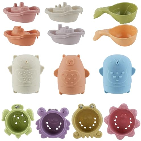 Qiuyanbo Bath Toy for Kids Bath Toys Set with Water Squirt Floating Animals Educational Bathtub Playtime Fun Gifts for Boys Girls Children