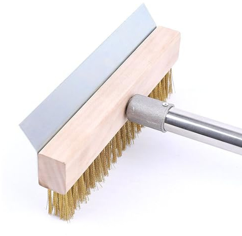 Cepillo de Horno de Pizza: Limpiador de Horno de Madera, cerdas duraderas de latón | Barro de Cenizas y escombros al Instante, Construido para durar | Herramienta para los hornos de Pizza de