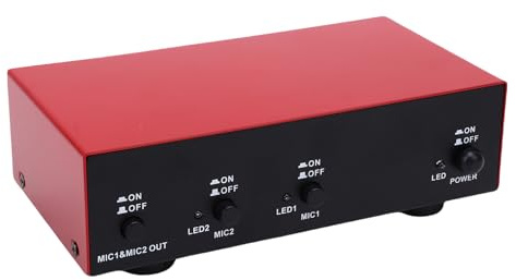 PUSOKEI 48 V Phantomspeisung für 2 Kondensatormikrofone, USB betriebene, Störungsfreie Phantomspeisung mit 2 Eingängen und 2 Ausgängen, für Musikaufnahmegeräte