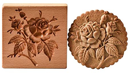 Keksform aus Holz, Geschnitzte Holzform 10x8x2cm | 3D-PrÄGung,für Hochzeit Party Halloween Thanksgiving Weihnachten Ostern Deko