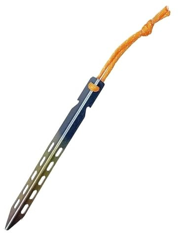 Zeltheringe 1Pcs Zeltheringe Camping Heringe Nägel Ultraleicht Winddicht Titan Zeltpfähle Outdoor Camping Wandern Werkzeuge(Blue)
