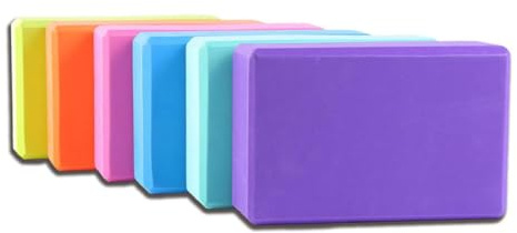 FUNOMOCYA Blocchi Yoga Eva ad Alta Densità 6 Unit per Donna, Supporto Sicuro per Allenamento Yoga e Pilates, Strumento Ausiliario Leggero e Resistente Colore Casuale