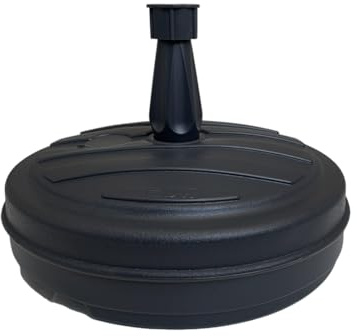 Acomoda Textil – Base de Sombrilla Rellenable con Agua o Arena Resistente y Estable para Terraza, Patio y Jardín Pie Sombrilla Robusto y Transportable para Parasol (13 litros Negro, 40cm ø)